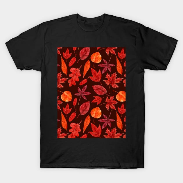 Autumn leaves watercolor T-Shirt by katerinamk